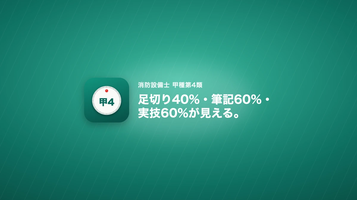 消防設備士甲4 合格予測 問題集・模試 App Store product page header