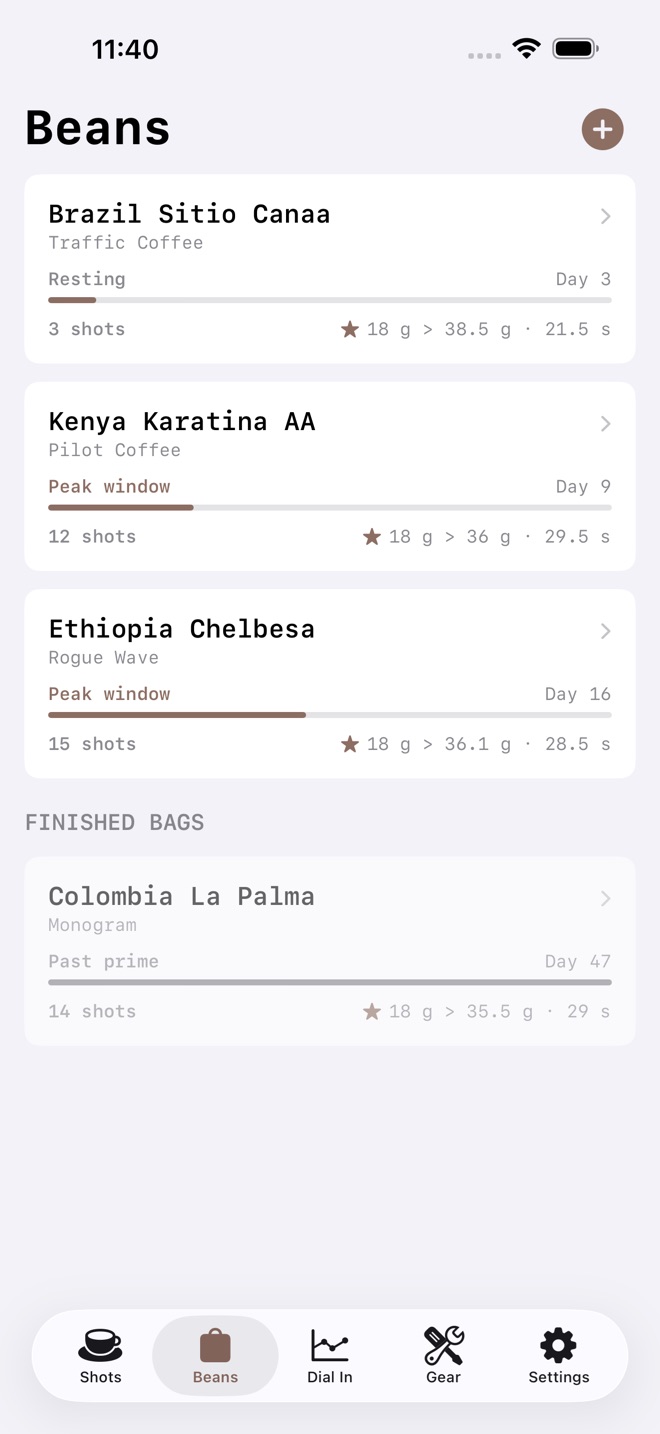 DialedIn: Espresso Log screenshot 5