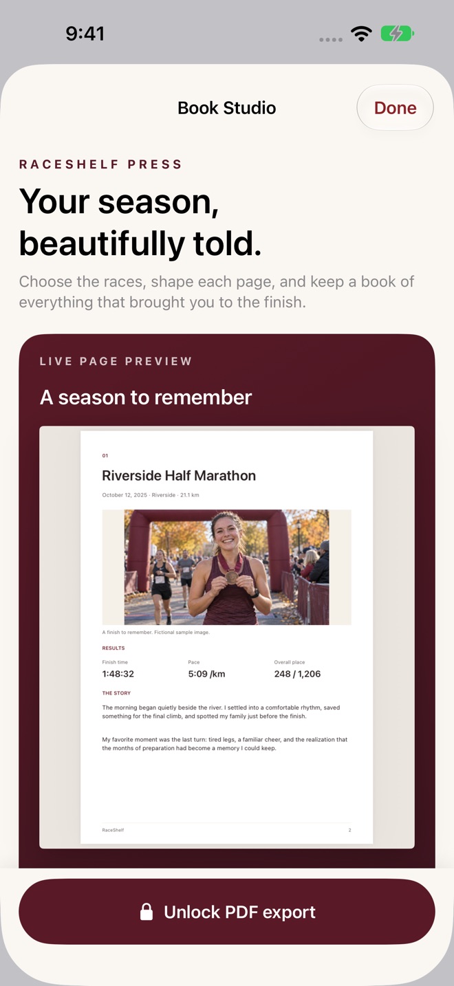RaceShelf: Running Race Log screenshot 1