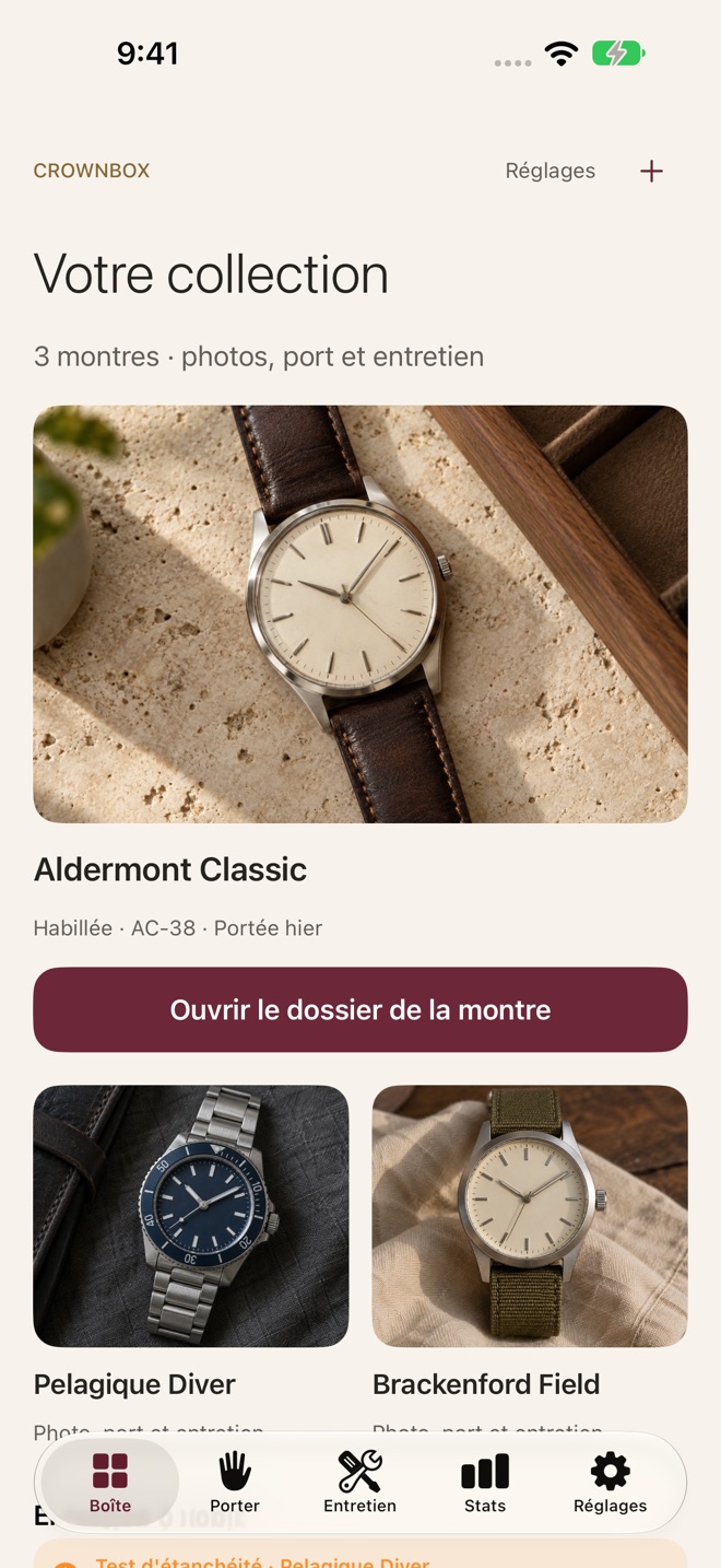 CrownBox : Collection montres capture d’écran 1