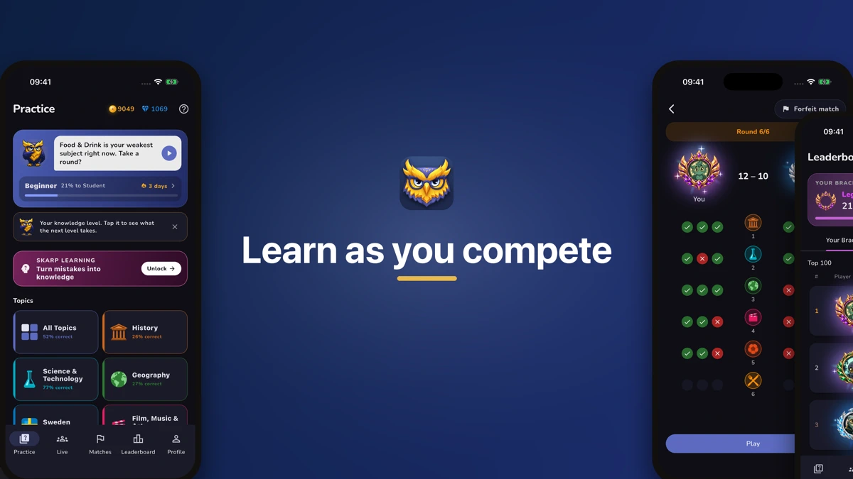 Skarp: General Knowledge Quiz App Store product page header