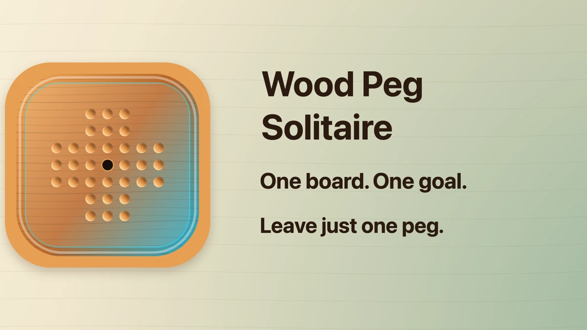 Wood Peg Solitaire App Store product page header