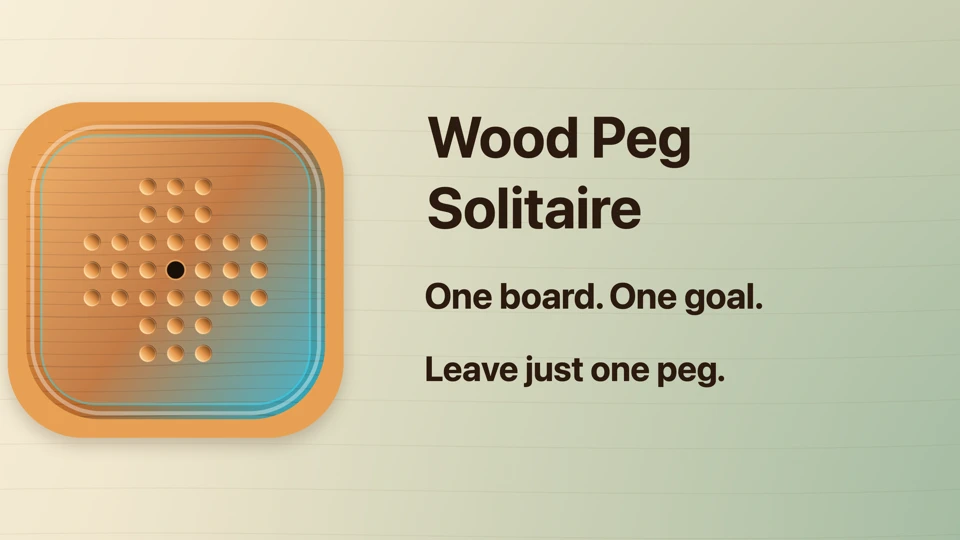 Wood Peg Solitaire App Store product page header