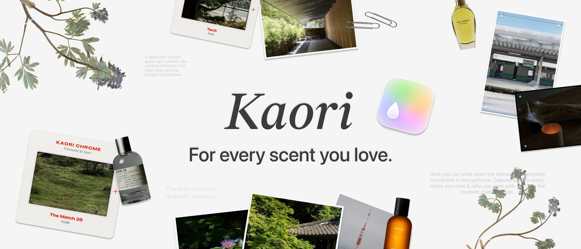 Kaori: Perfume & Scent Tracker product page header