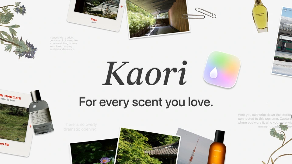 Kaori: Perfume & Scent Tracker App Store product page header