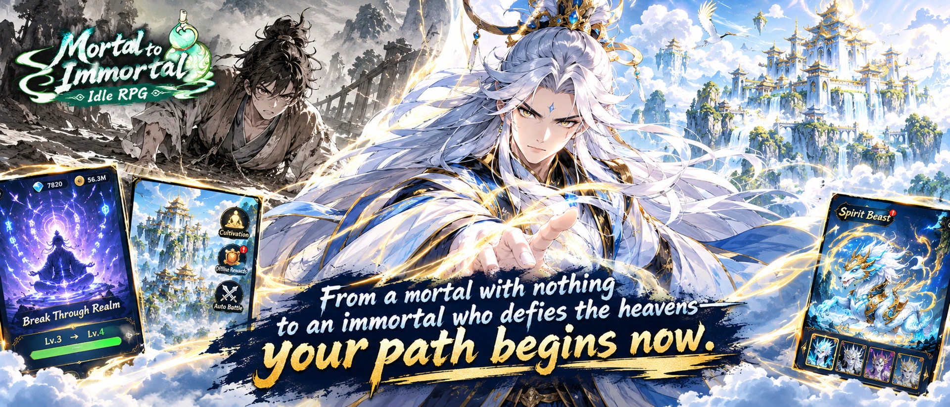 Mortal to Immortal: Idle RPG product page header