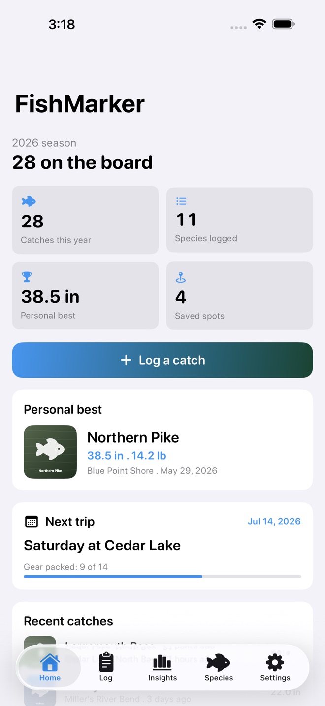 FishMarker: Catch Log screenshot 1