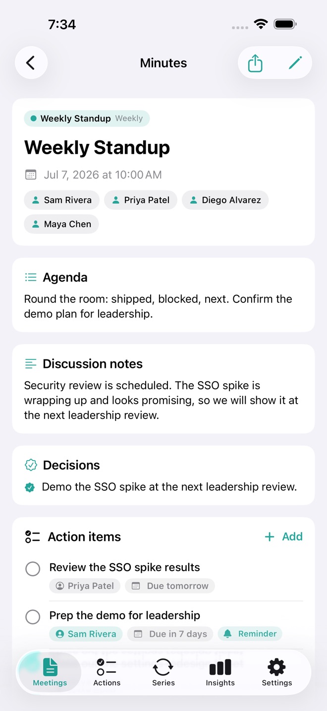 MinuteMade: Meeting Notes screenshot 2