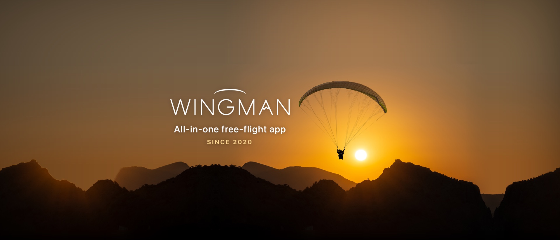 Wingman: Paragliding Tracker product page header