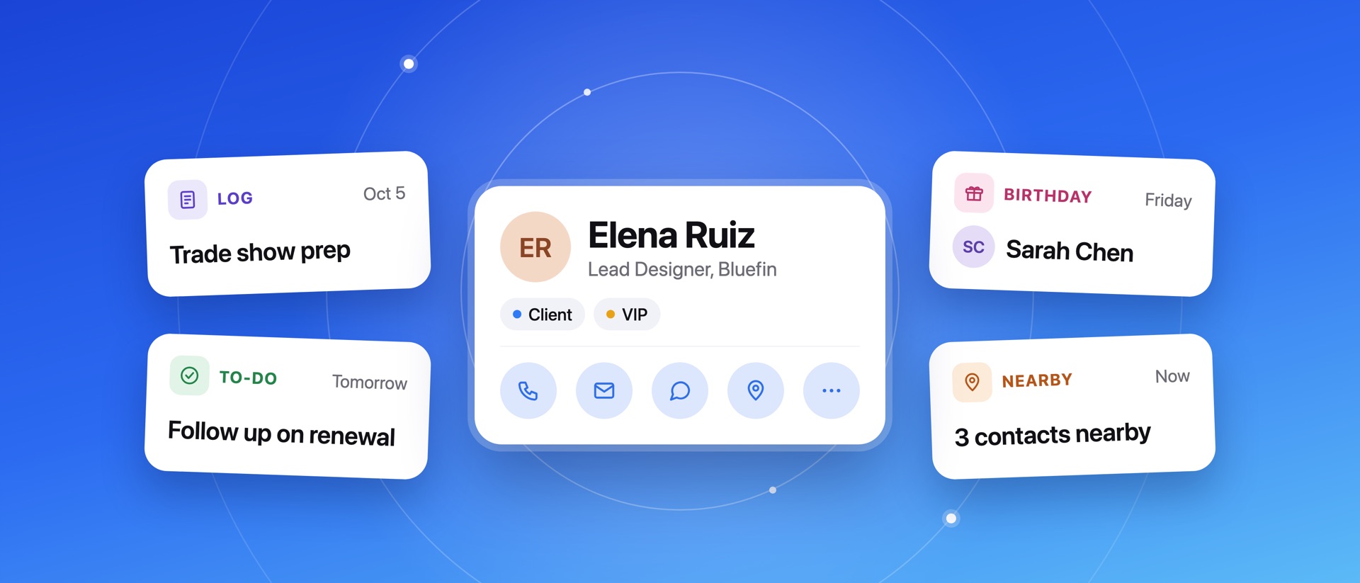 Contacts Journal CRM product page header