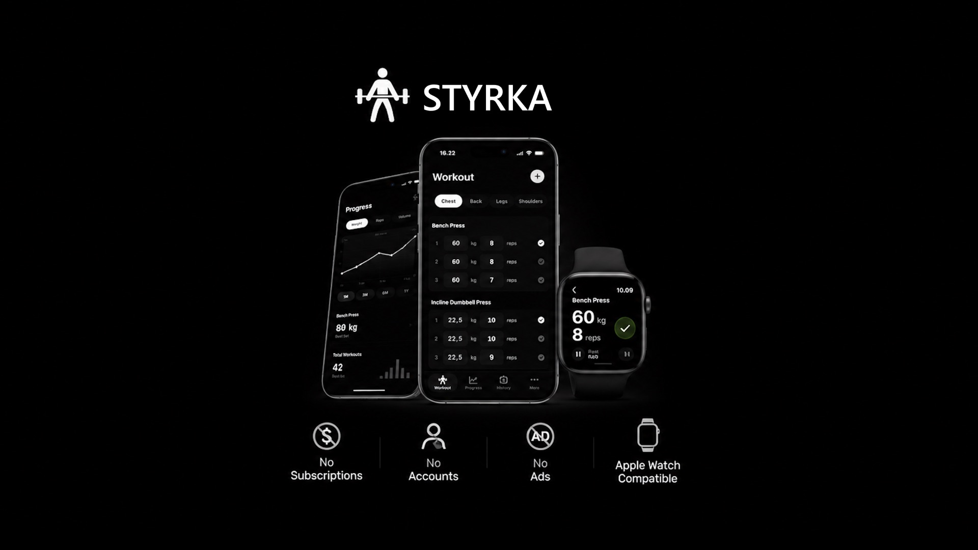 Styrka - Gym Tracker product page header