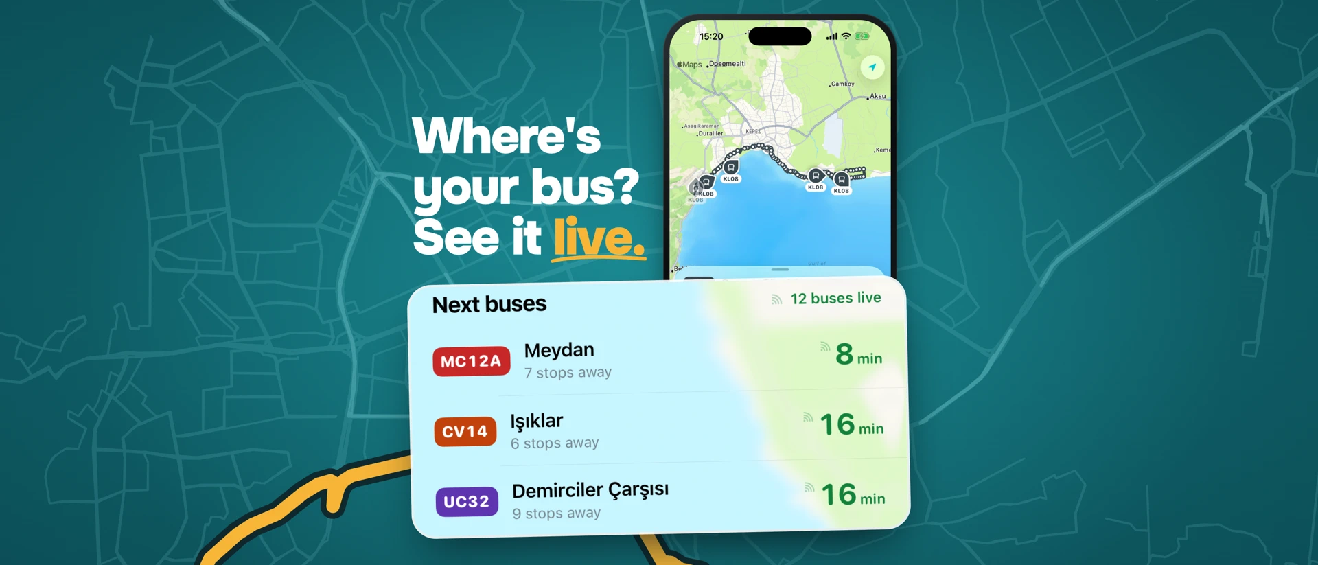 Varda: Antalya Bus Times product page header