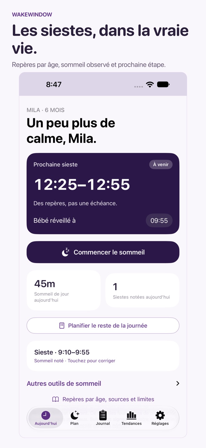 WakeWindow : Sommeil de bébé capture d’écran 1