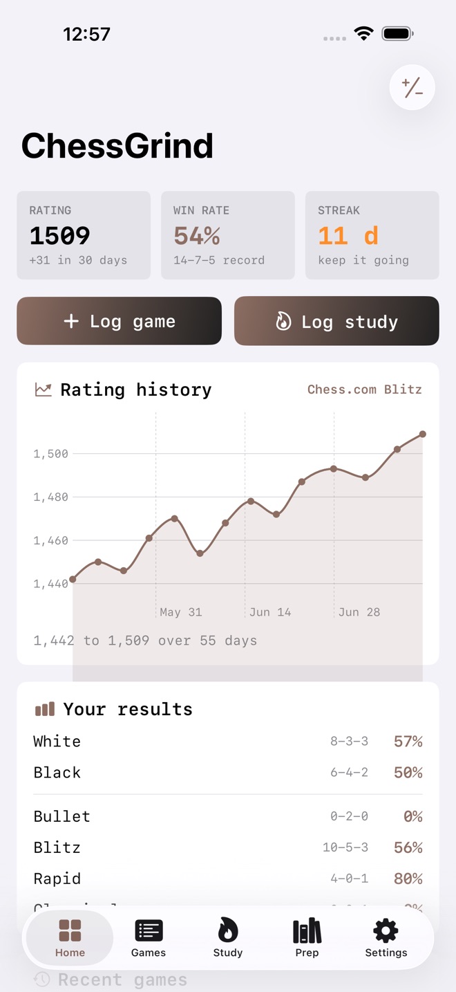 ChessGrind: Study Planner capture d’écran 1