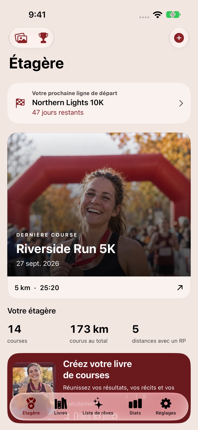 RaceShelf : carnet du coureur capture d’écran 2