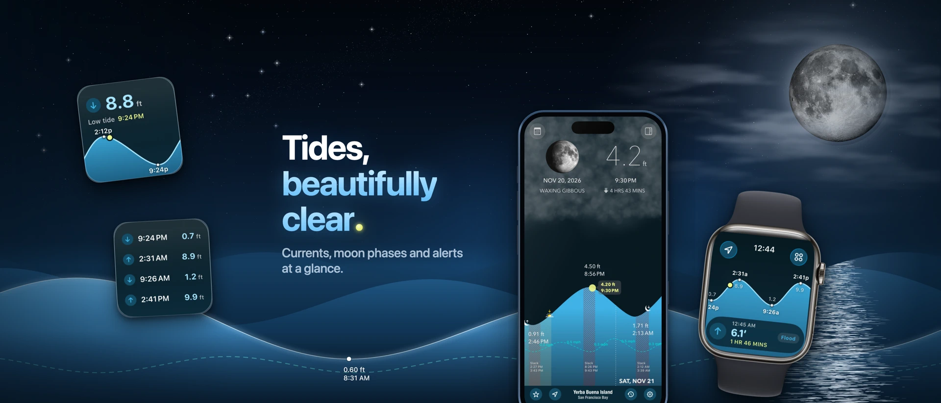 Tide Alert: Mareas y Luna product page header
