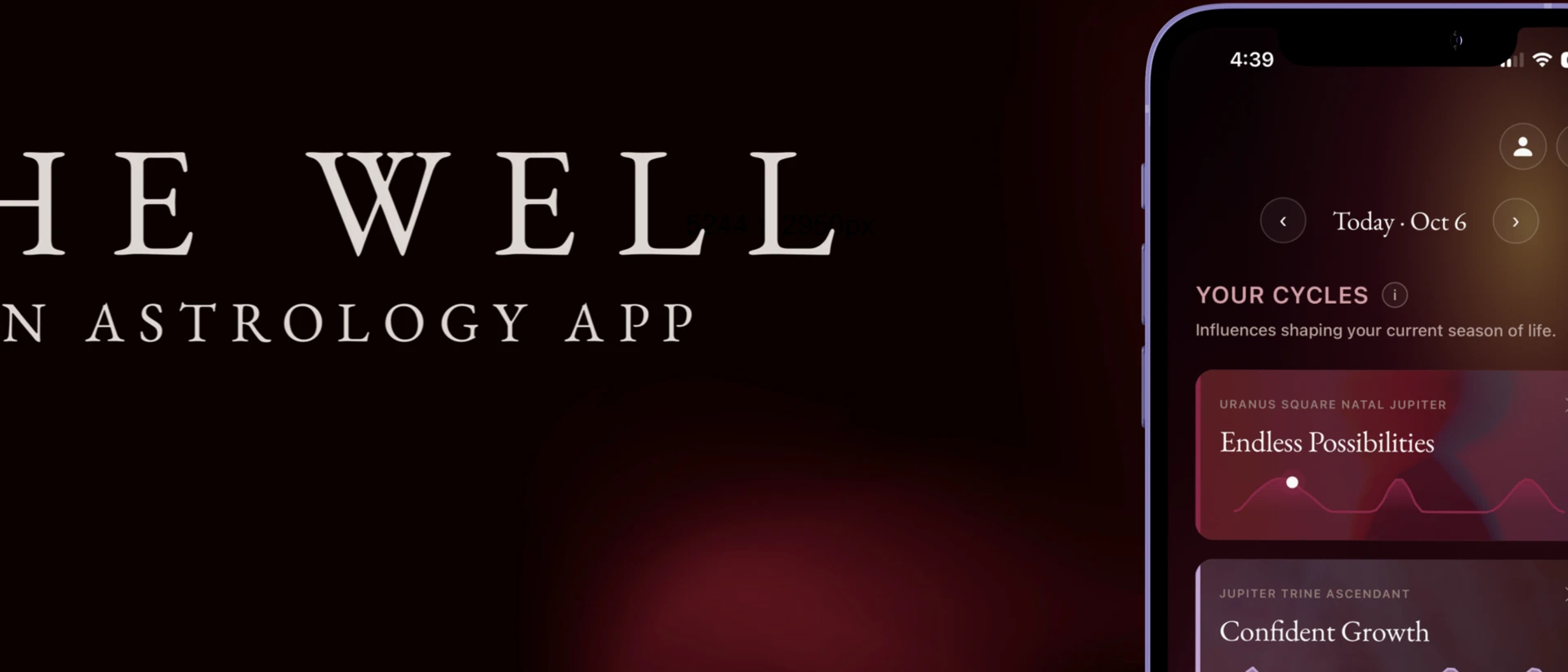 The Well Astrology product page header