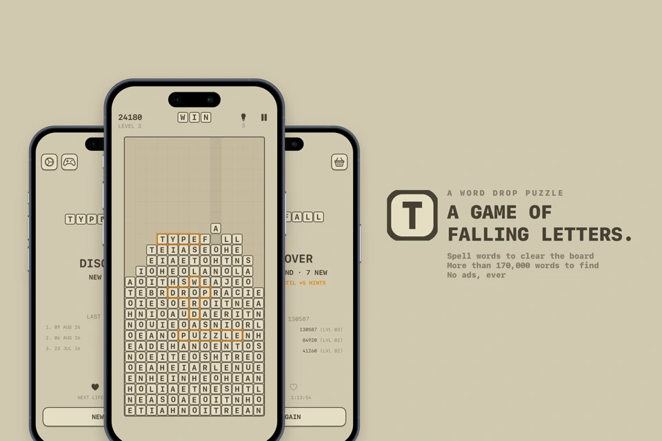 Typefall - Word Drop Puzzle App Store search result