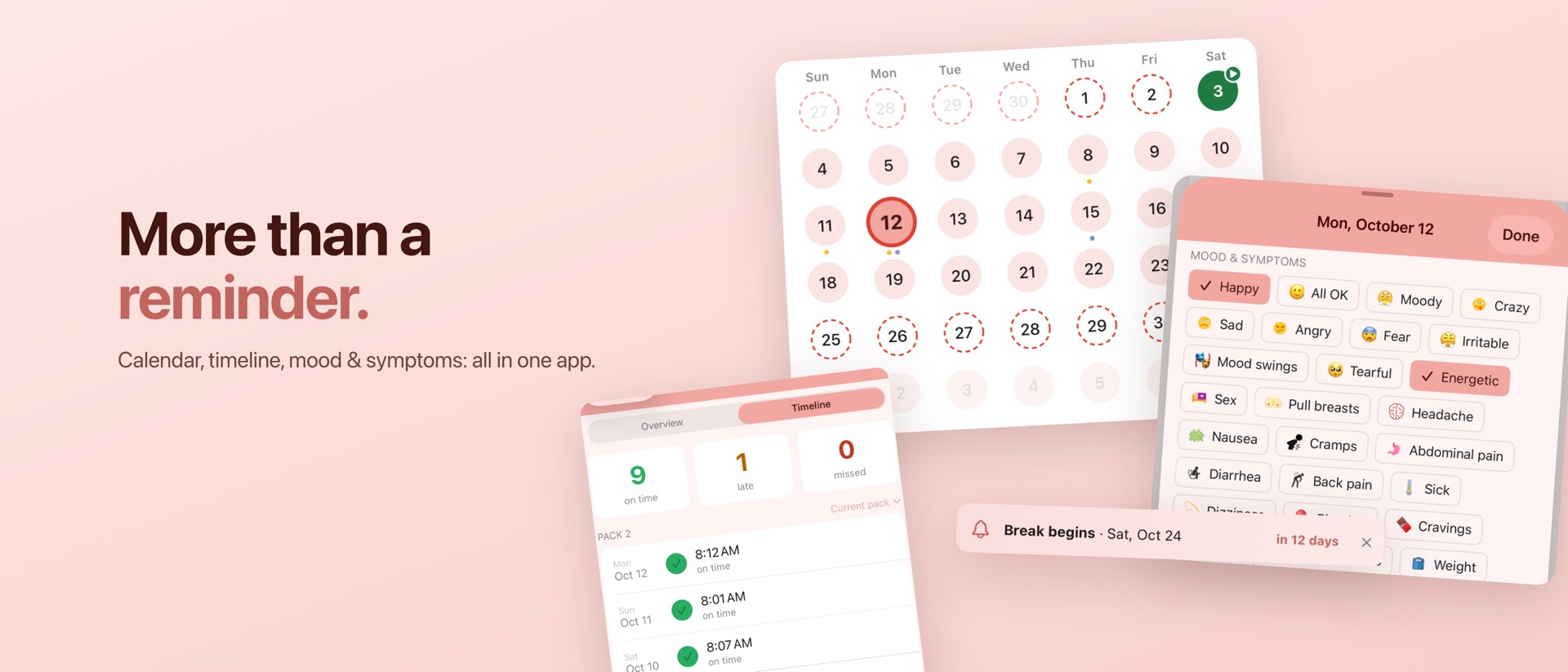 BC Pill Reminder product page header