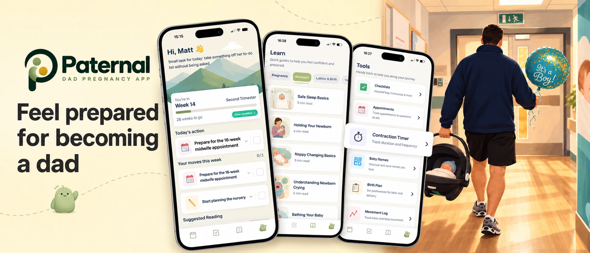 Paternal: Dad Pregnancy App product page header