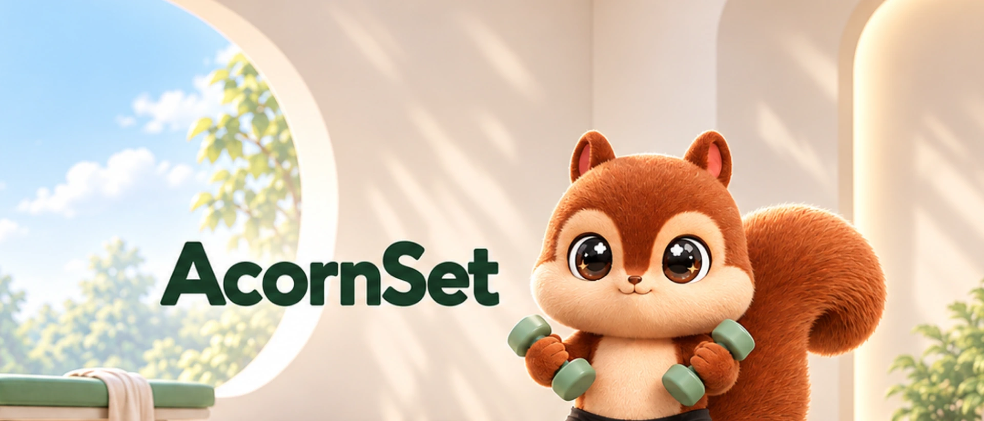 AcornSet: Workout Tracker product page header