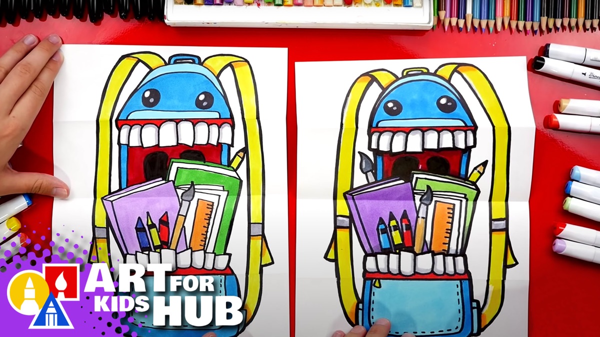 How To Draw A Back To School Backpack Monster