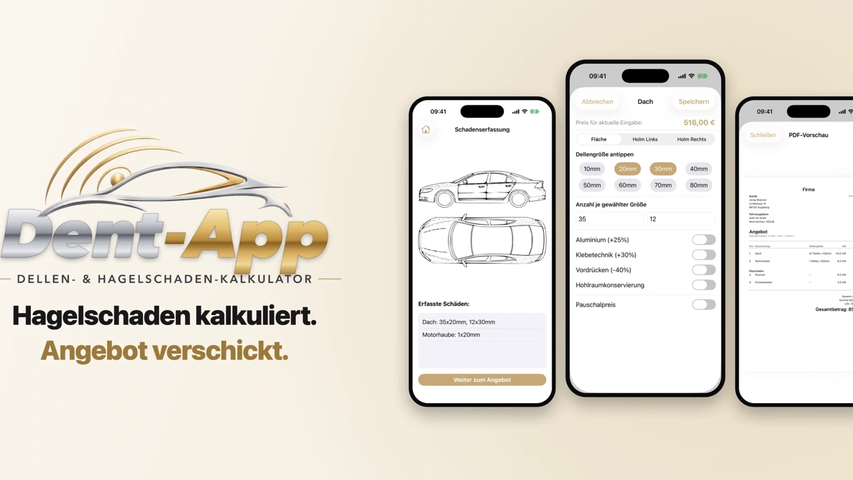 Dent-App Dellen Kalkulator App Store product page header