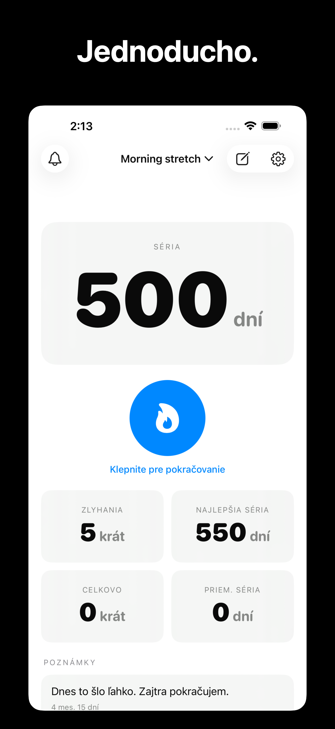 KeepGoing - Habit Tracker iOS screenshot 1 showing app interface