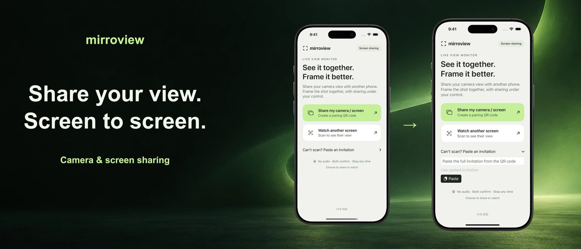 mirroview product page header