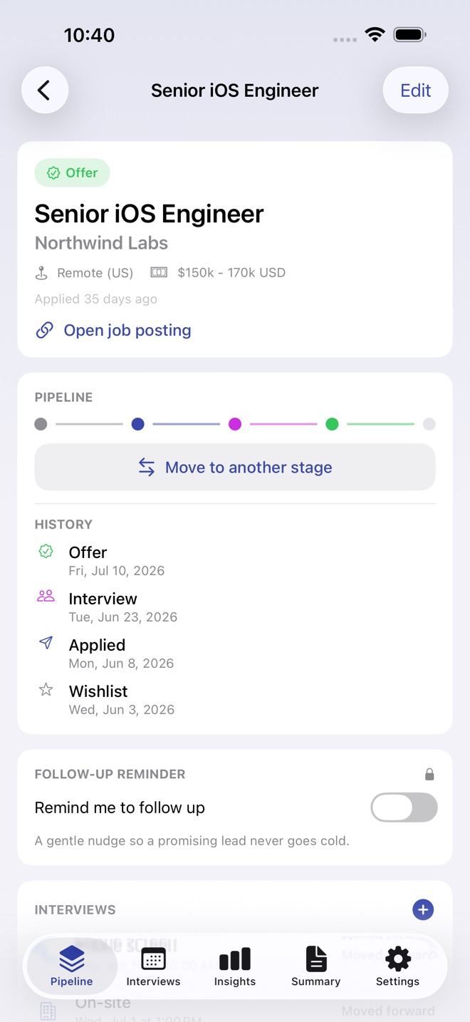 JobTrail: Job Applications screenshot 2