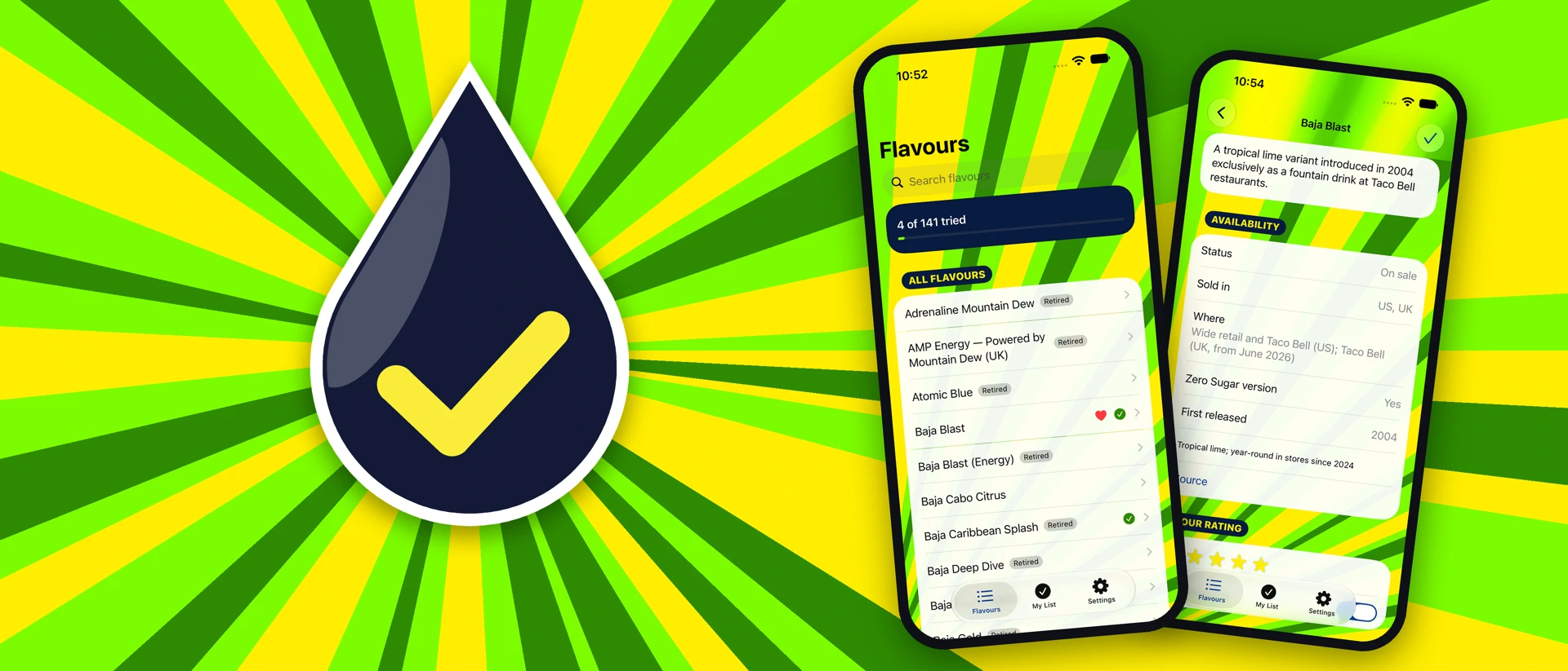 Dew Tracker product page header