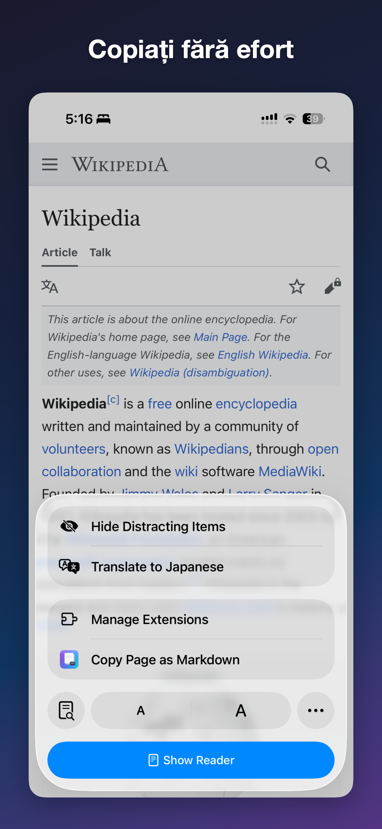 MDC - Markdown Copier iOS screenshot 3 showing app interface