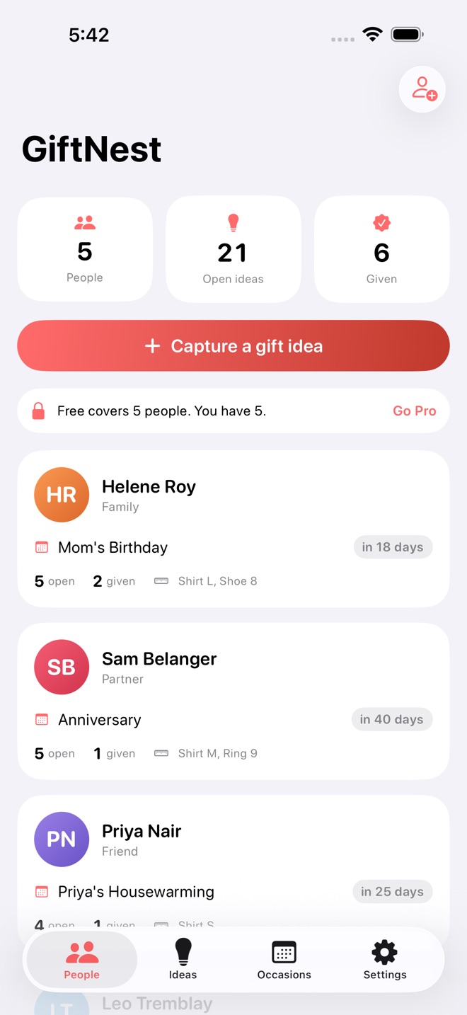 GiftNest: Gift Ideas screenshot 1