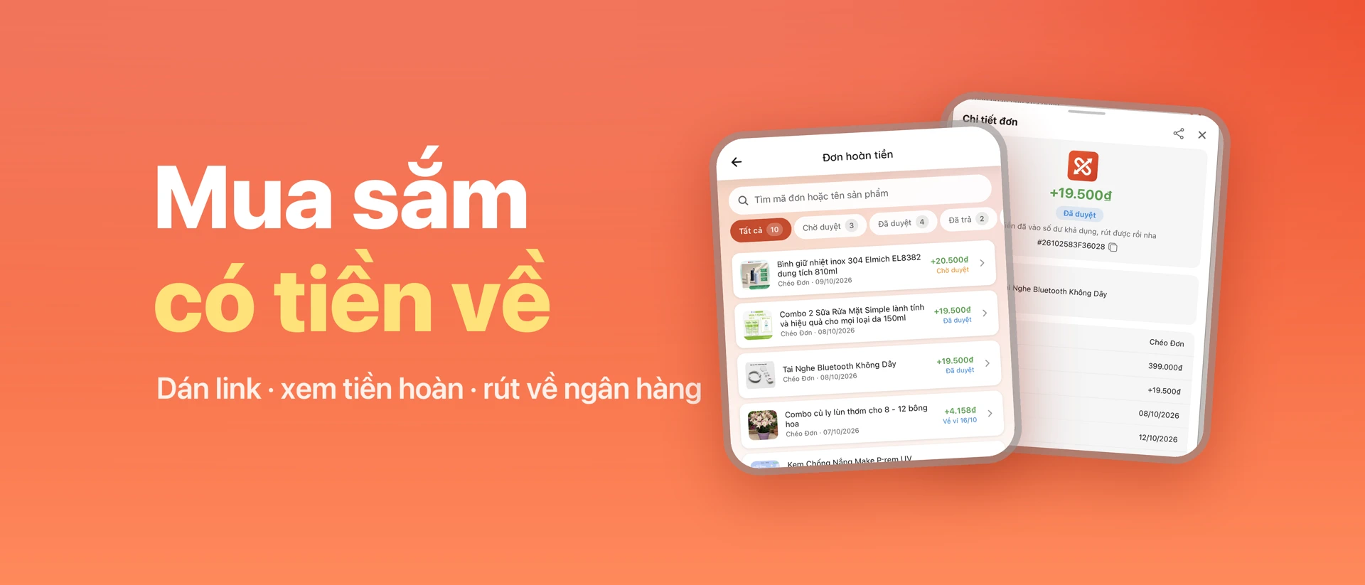 Chéo Đơn: Hoàn tiền & Vận đơn product page header