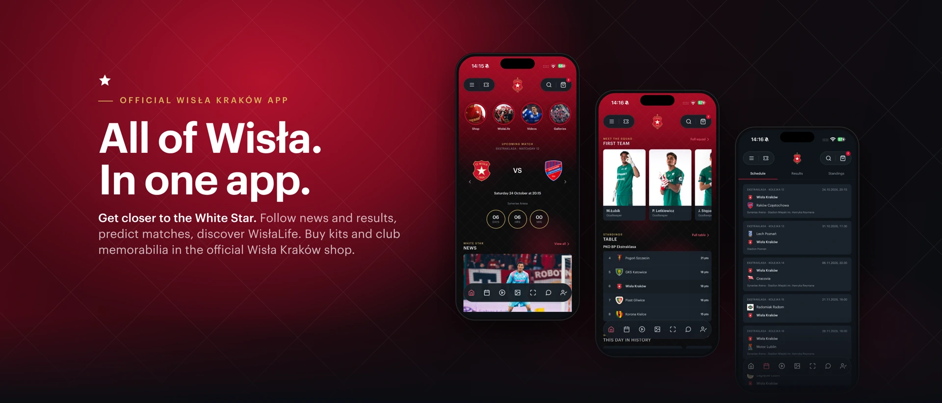 TS Wisła Kraków FC product page header