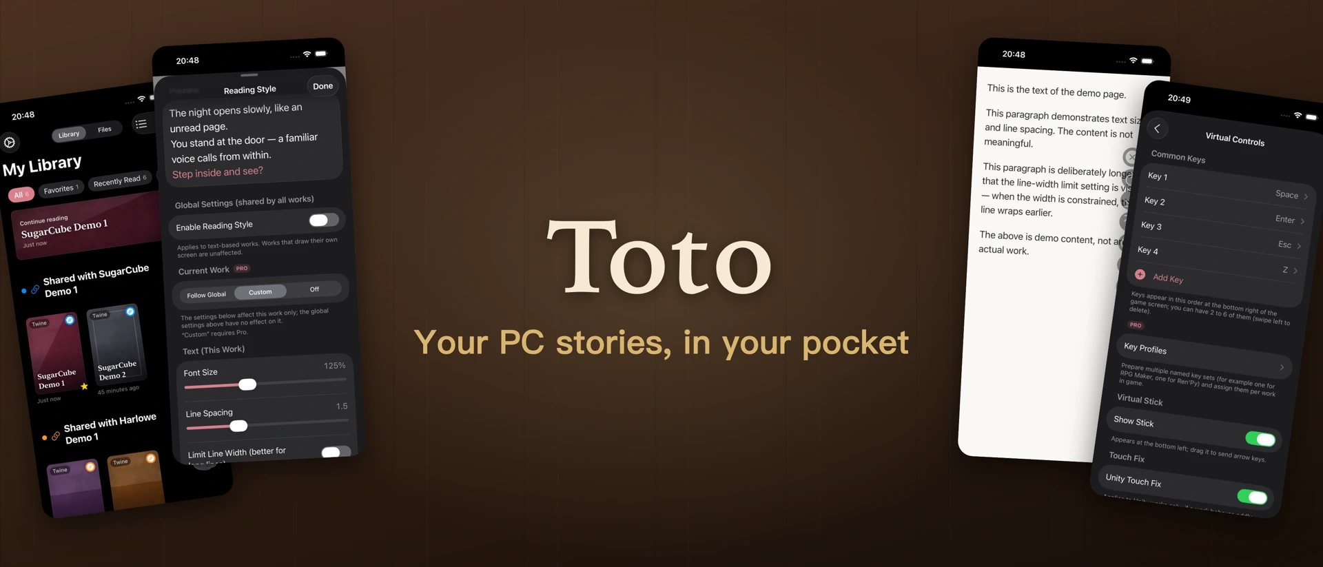 Toto: Visual Novel Player product page header