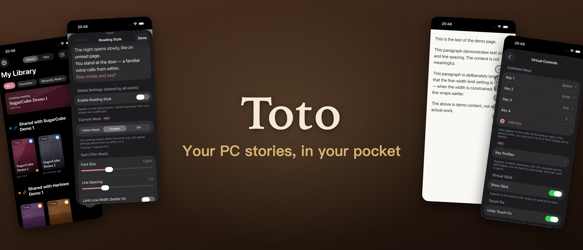 Toto: Visual Novel Player product page header
