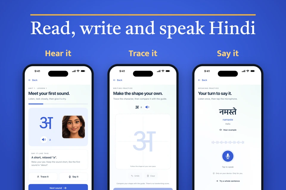 Learn Hindi - Read Write Speak App Store search result