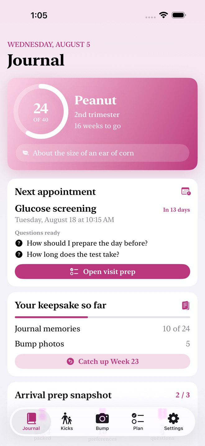 BumpBook: Pregnancy Journal screenshot 1