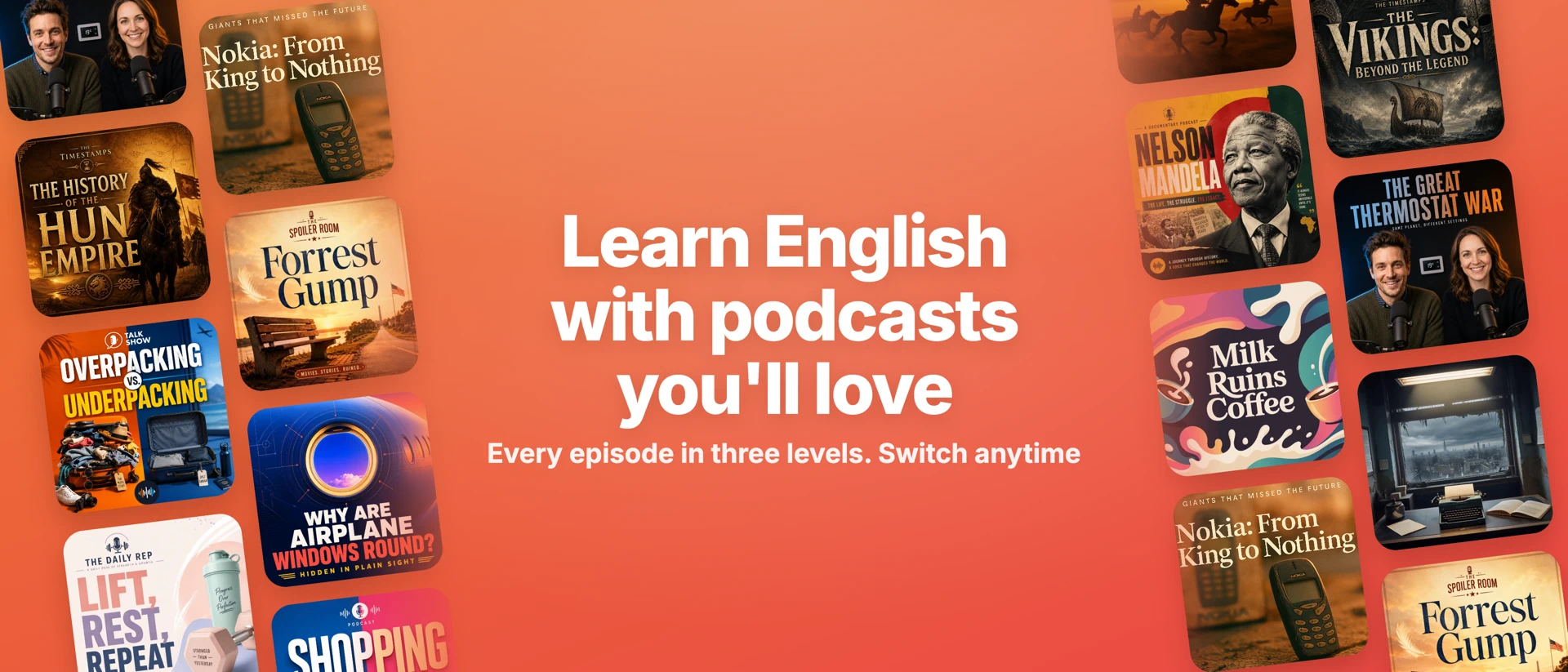 GlotCast: Learn English product page header