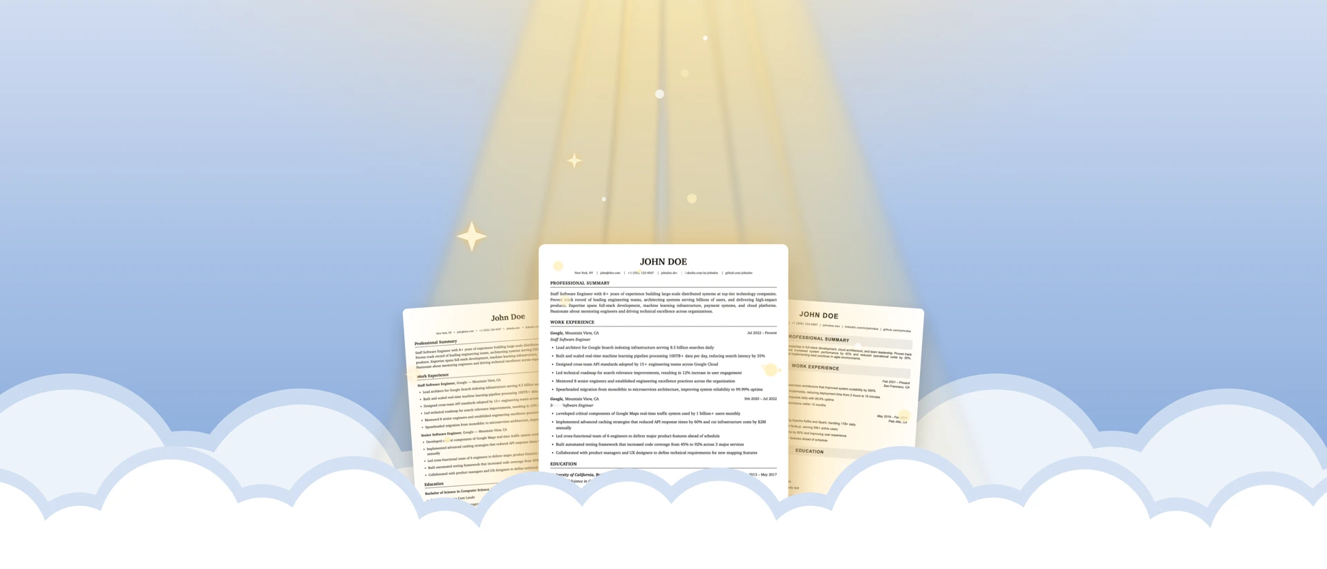 AI Resume Builder: ResumeHero product page header