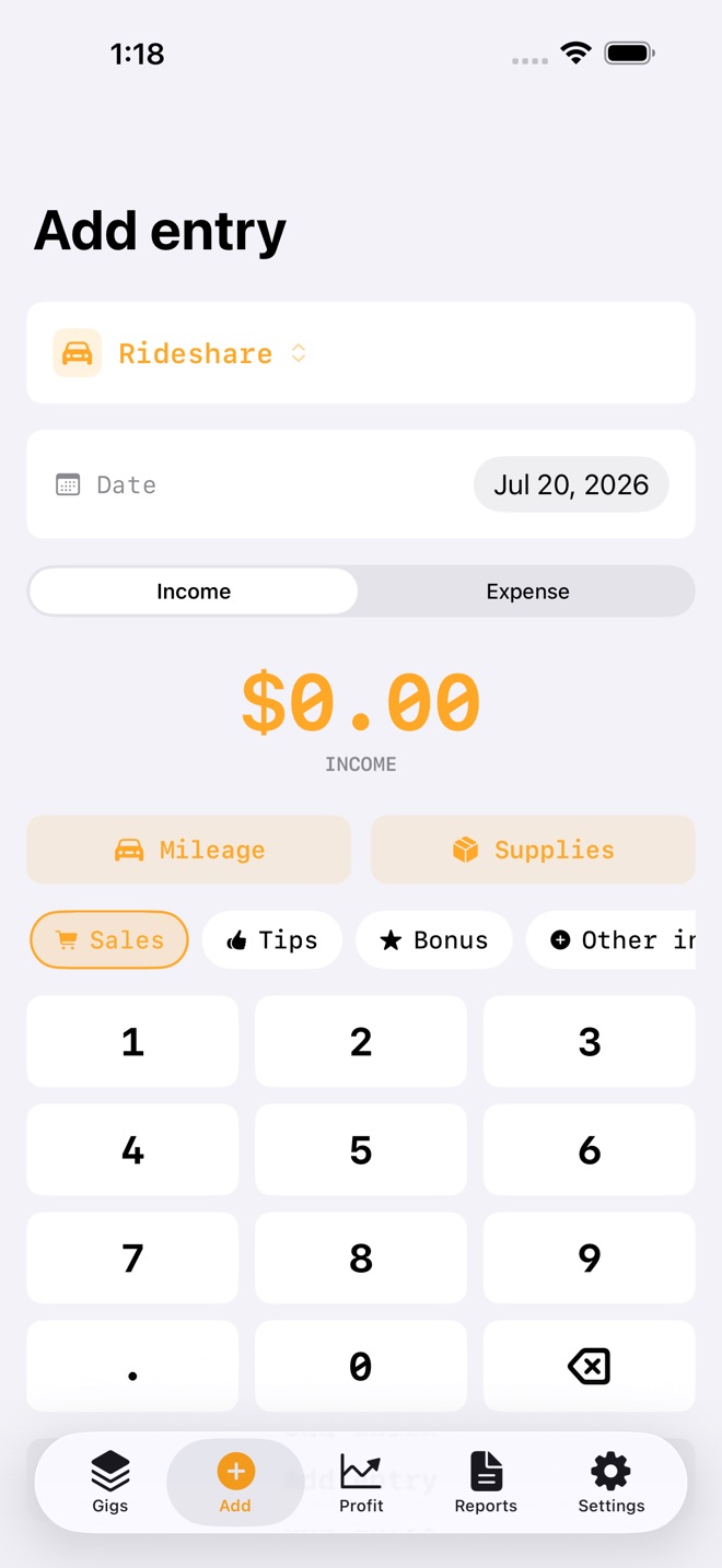 GigLedger: Side Hustle screenshot 2
