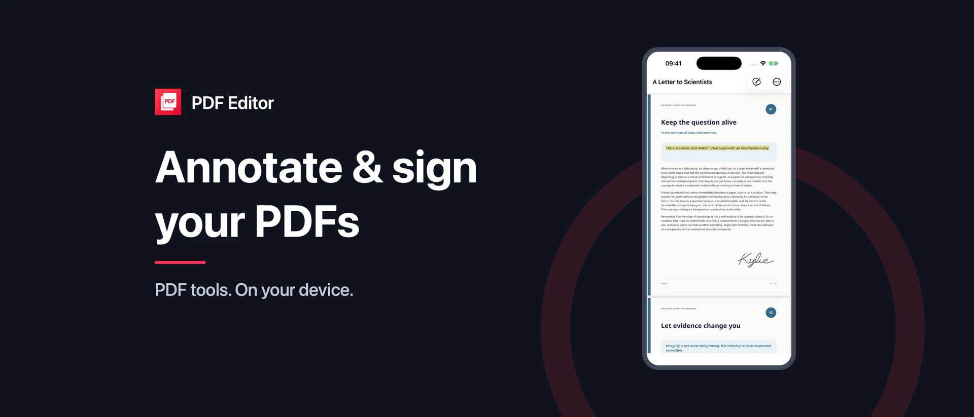 PDF Editor - Annotate & Sign product page header