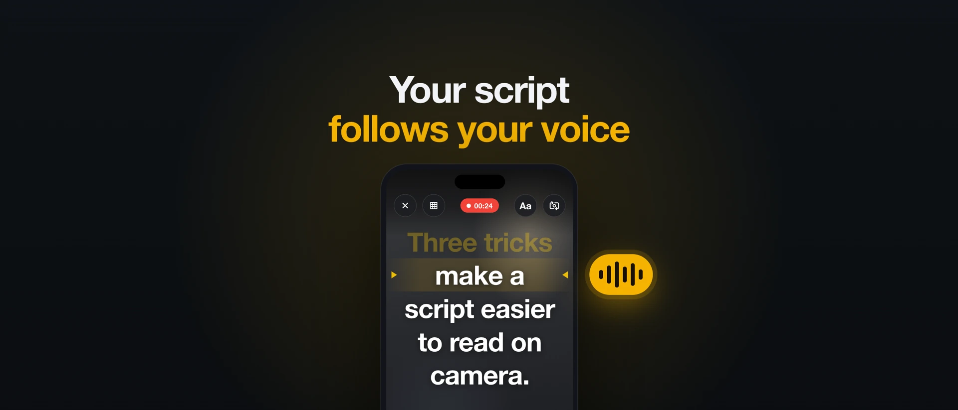 Teleo — Teleprompter product page header