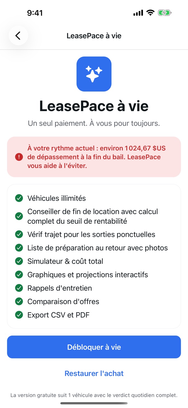 LeasePace : Suivi Kilométrage capture d’écran 6