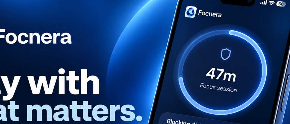 Focnera: Screen Time & Focus App Store product page header