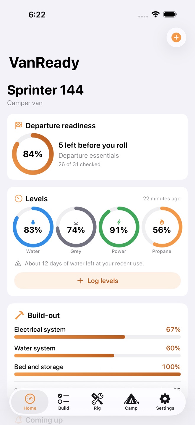 VanReady: Vanlife Checklists capture d’écran 1