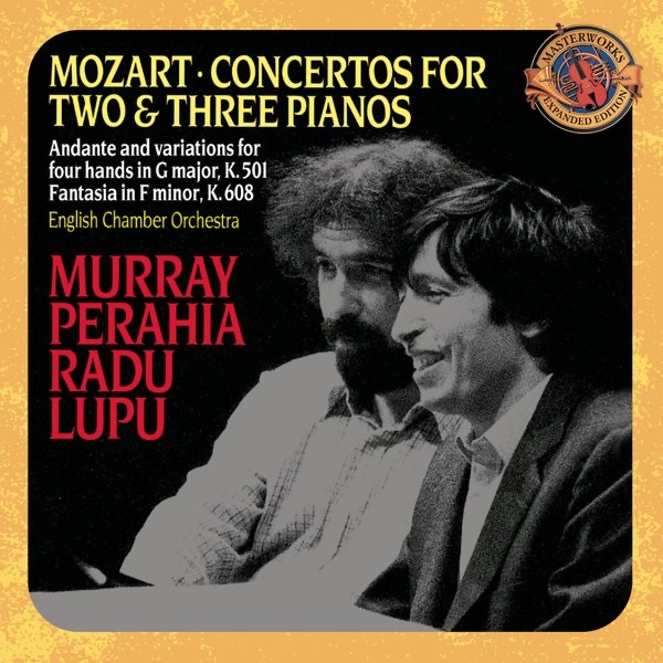 Обложка альбома «Mozart: Concertos for 2 & 3 Pianos, Andante and Variations for Piano Four Hands» — English Chamber Orchestra, Murray Perahia, Radu Lupu & Sir Georg Solti