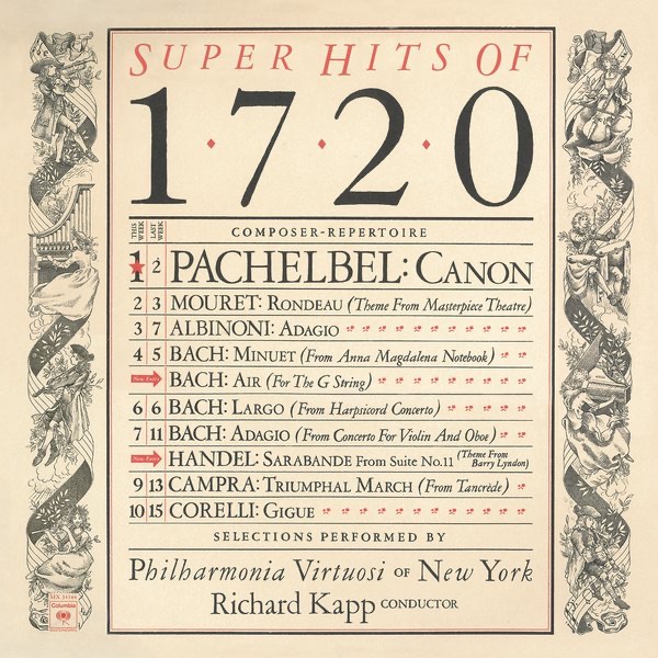 Обложка альбома «Super Hits of 1720» — Philharmonia Virtuosi of New York & Richard Kapp