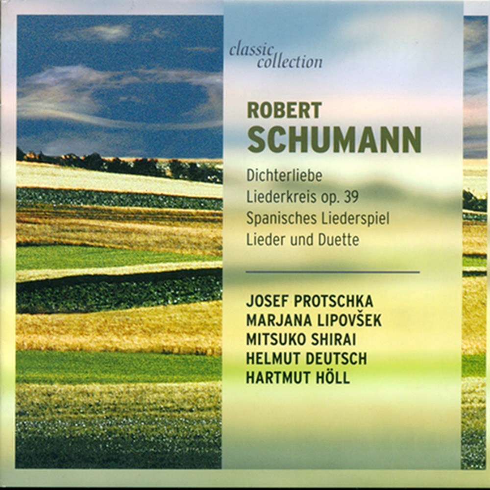 Обложка альбома «Schumann: Liederkreis; Spanisches Liederspiel; 4 Duette; Spanische Liebeslieder» — Helmut Deutsch, Josef Protschka, Matthias Holle, Marjana Lipovšek, Mitsuko Shirai & Norman Shetler